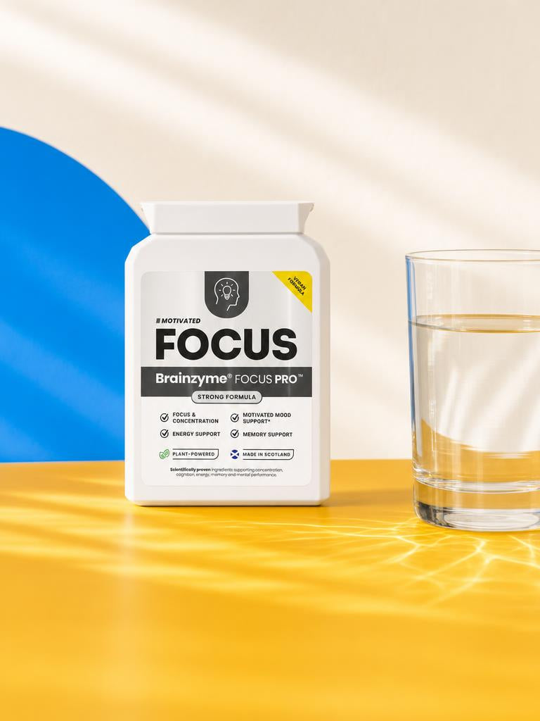 Brainzyme FOCUS PRO close-up in striped natural light