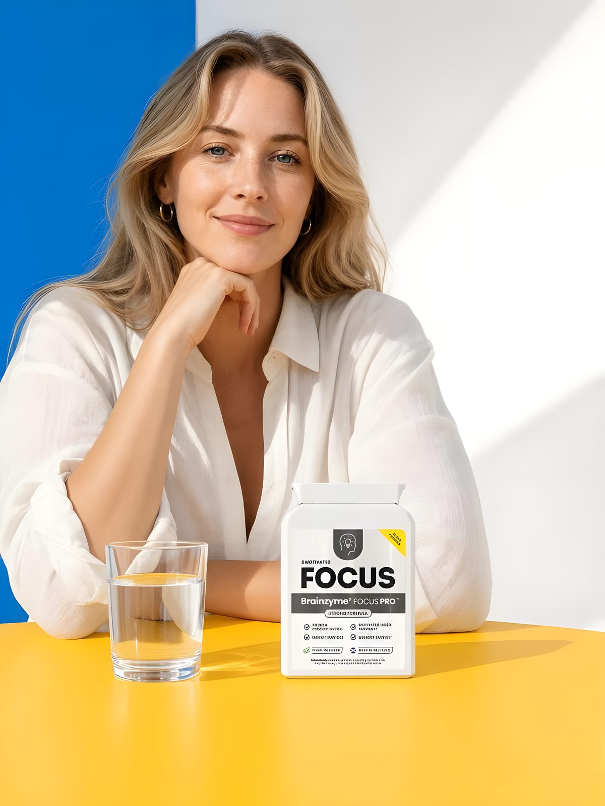 A focused person looking at Brainzyme FOCUS PRO
